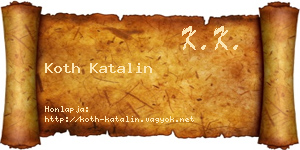 Koth Katalin névjegykártya